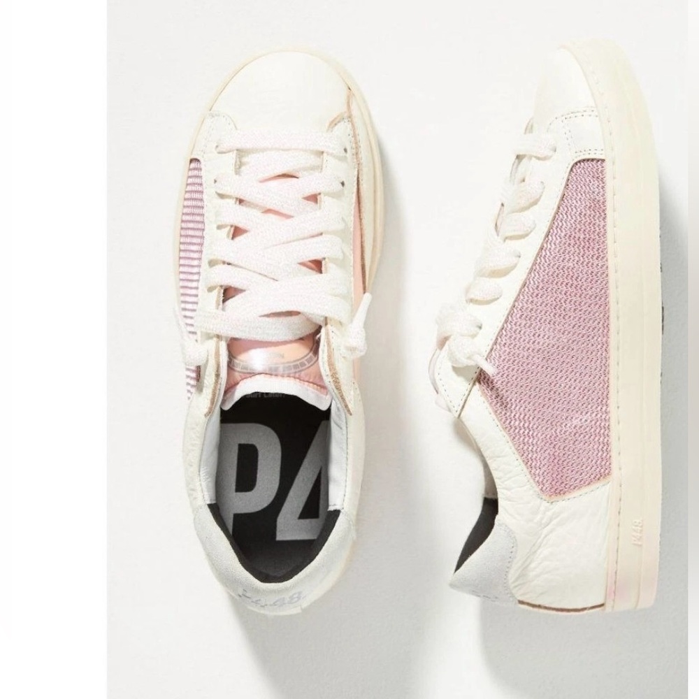 P448 Johnny low top sneakers jolly Polly pink and white -37 - Picture 1 of 11